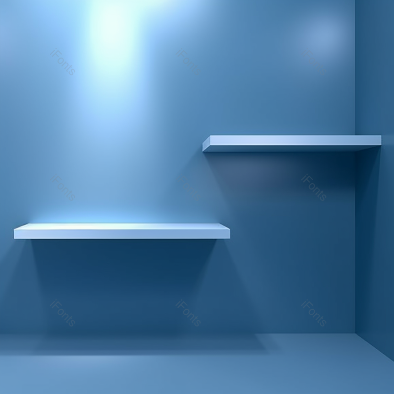 蓝色墙面灯光空的架子上,高清,摄影图,摄影图片,图片大全,摄影图免费下载